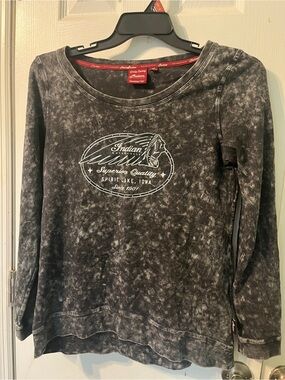 Indian Motorcycle Women's Black Mineral Wash Long-Sleeve Tee